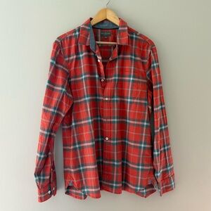 LL Bean Red Plaid Button Down | Slim Fit